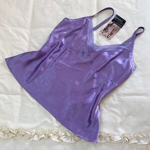 y2k george lavender satin cami top size large